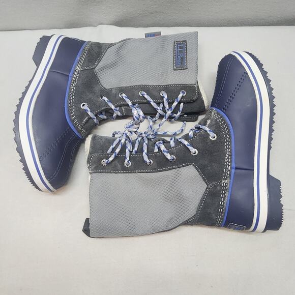 L.L. Bean Youth Size 3 Tek 2.5 Primaloft 200 Gram Blue/Grey Hiking Boot‎ - Picture 3 of 9